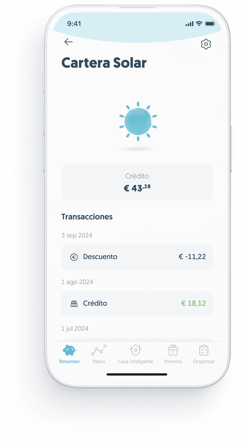Sigue el valor de tu excedentes en nuestra app