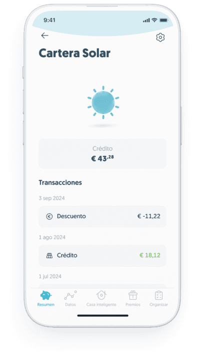 Sigue el valor de tu excedentes en nuestra app